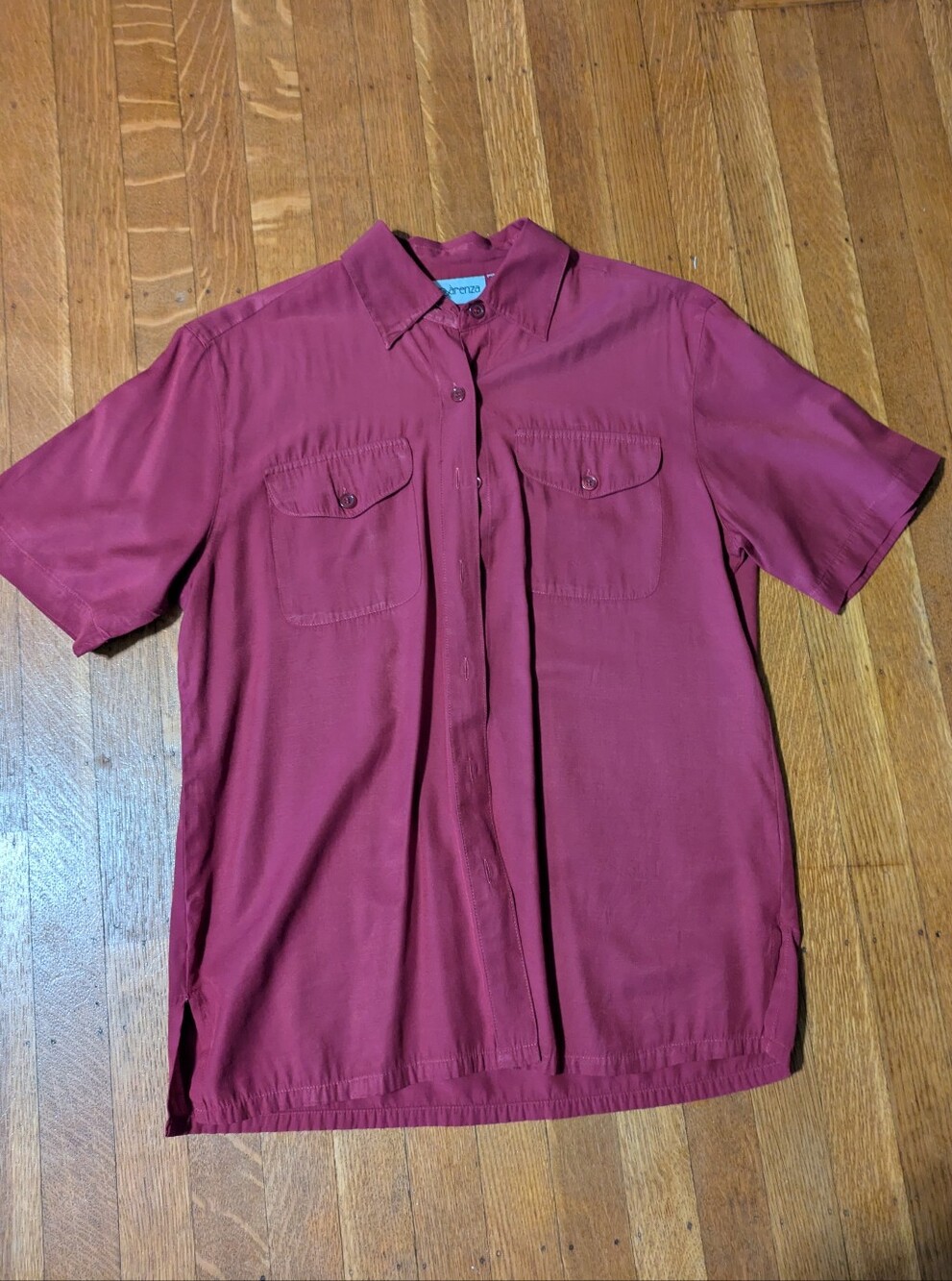 Apparenza Dark Red Button Up